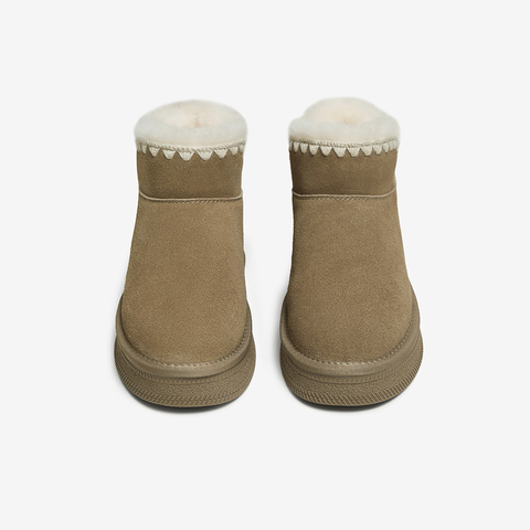 百思图2025冬季新款雪地靴时尚户外休闲保暖女短靴N8091DD5