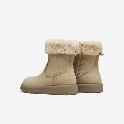 百思图2025冬季新款雪地靴时尚潮流户外休闲运动女短靴W9319DD5