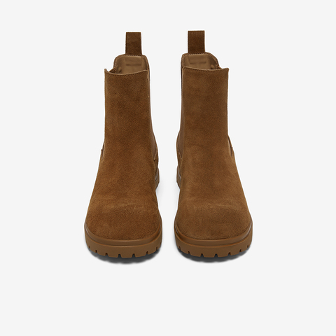 百思图2025冬季新款商场同款切尔西靴时尚潮流女中靴W0592DZ5