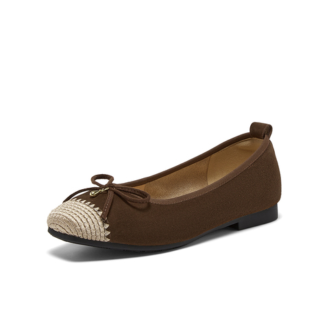 百思图2025秋季新款浅口单鞋时尚蝴蝶结简约通勤女单鞋K5626CQ5