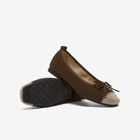 百思图2025秋季新款浅口单鞋时尚蝴蝶结简约通勤女单鞋K5626CQ5