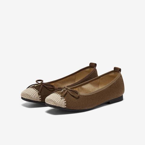 百思图2025秋季新款浅口单鞋时尚蝴蝶结简约通勤女单鞋K5626CQ5