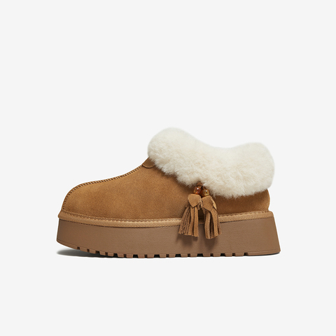 百思图2025冬季新款雪地靴时尚潮流加绒保暖女短靴W0728DD5