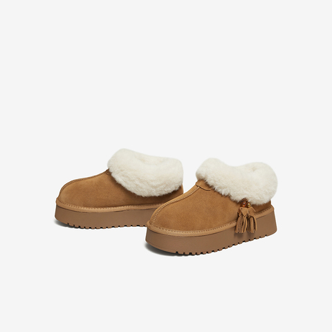 百思图2025冬季新款雪地靴时尚潮流加绒保暖女短靴W0728DD5