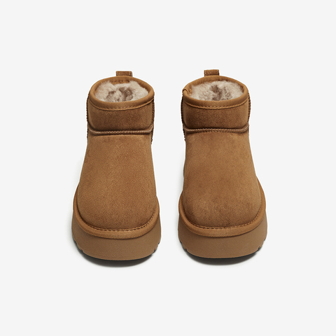 百思图2025冬季新款雪地靴简约户外运动休闲女短靴L2081DD5