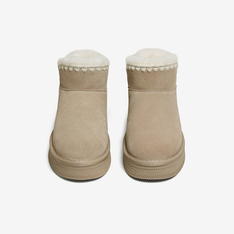 百思图2025冬季新款雪地靴时尚户外休闲保暖女短靴N8091DD5