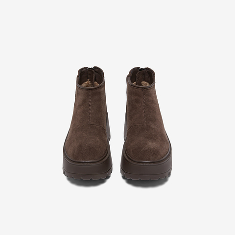 百思图2025冬季新款雪地靴时尚简约休闲厚底女短靴CO812DD5