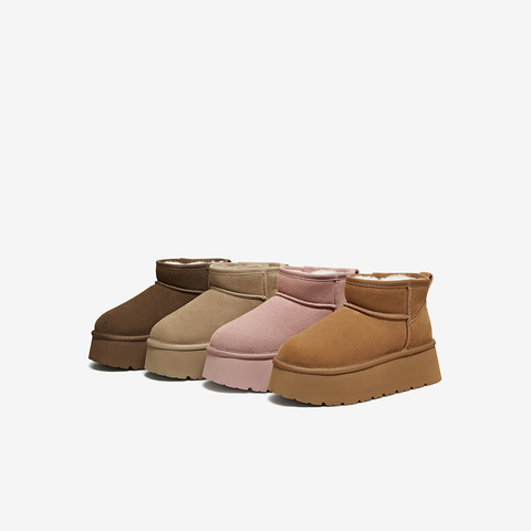 百思图2025冬季新款商场同款雪地靴时尚休闲女短靴L8228DD5