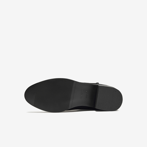 百思图2025冬季新款骑士靴潮流街头粗跟女长靴F3016DG5