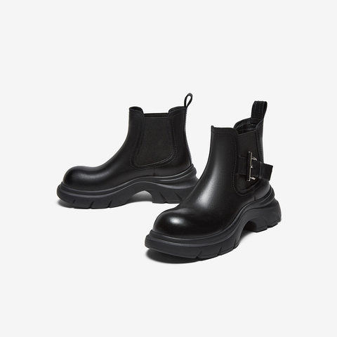 百思图2025冬季新款商场同款切尔西靴时尚潮流女短靴H2881DD5