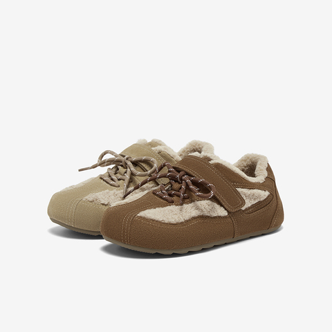 百思图2025冬季新款德训鞋时尚复古加绒保暖女休闲鞋D3607DM5