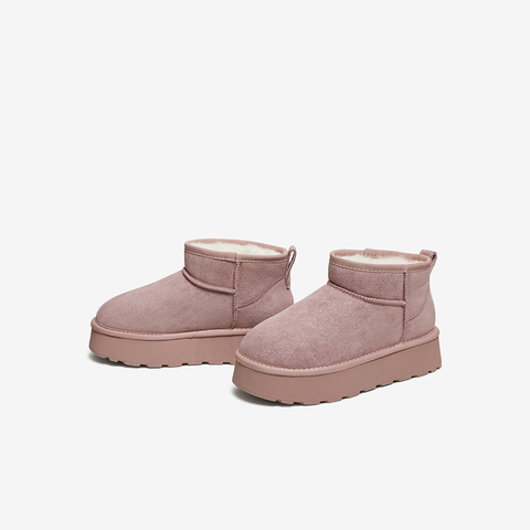 百思图2025冬季新款雪地靴简约户外运动休闲女短靴L2081DD5