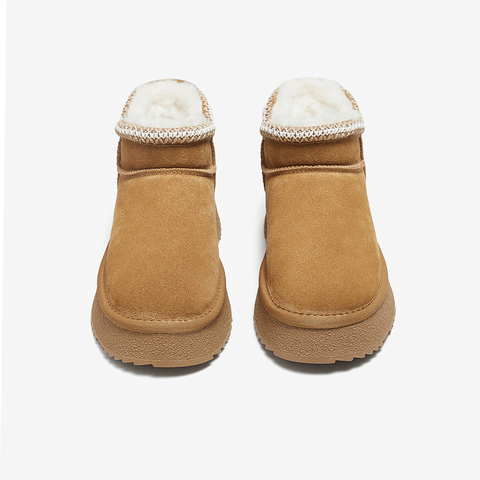 百思图2025冬季新款雪地靴时尚简约户外休闲女短靴L1128DD5