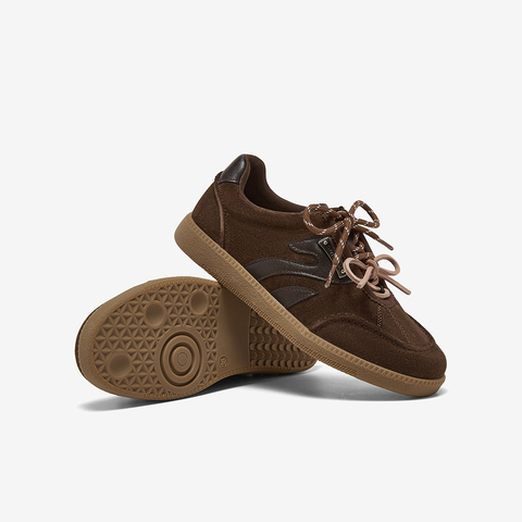 百思图2025秋季新款德训鞋时尚复古街头运动女休闲鞋UEZ14CM5