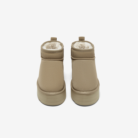 百思图2025冬季新款雪地靴时尚简约户外休闲女短靴N8095DD5