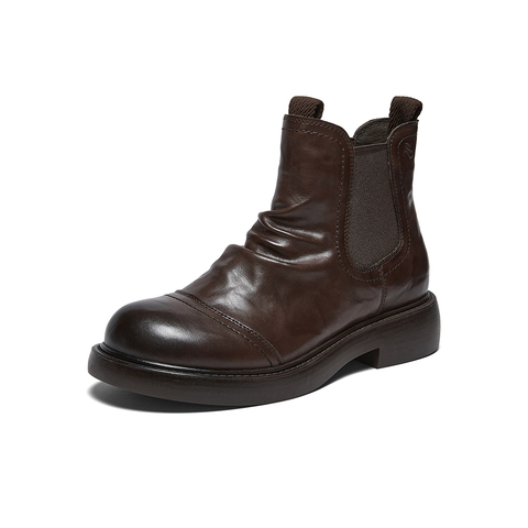 百思图2025冬季新款商场同款切尔西靴简约时尚女短靴CV262DD5