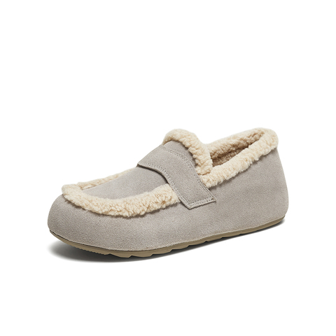 百思图2025冬季新款勃肯鞋时尚复古休闲加绒保暖女单鞋D3505DM5