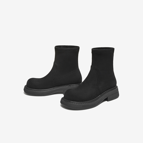 百思图2025冬季新款商场同款弹力靴简约时尚女中靴B8112DZ5