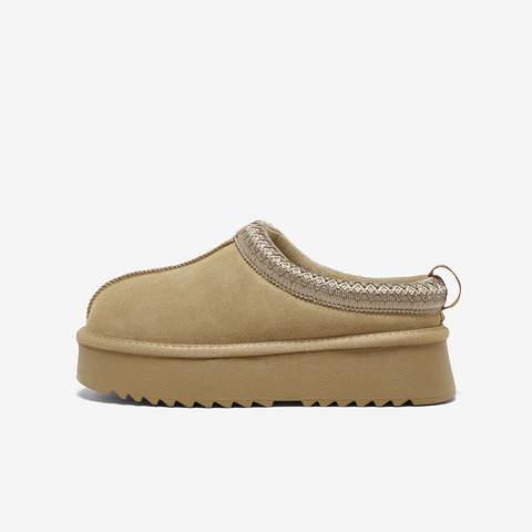 百思图2025冬季新款毛毛鞋时尚户外休闲加绒厚底女拖鞋DK807DM5