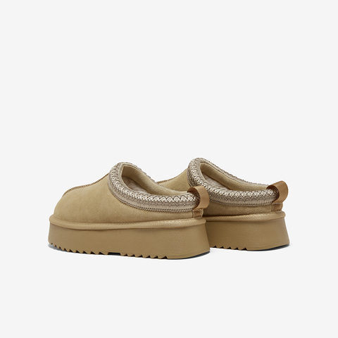 百思图2025冬季新款毛毛鞋时尚户外休闲加绒厚底女拖鞋DK807DM5