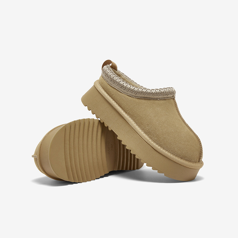 百思图2025冬季新款毛毛鞋时尚户外休闲加绒厚底女拖鞋DK807DM5