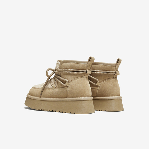 百思图2025冬季新款雪地靴时尚潮流户外休闲女短靴L8728DD5