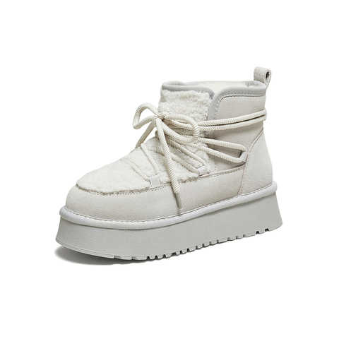 百思图2025冬季新款雪地靴时尚潮流户外休闲女短靴L8728DD5