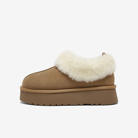 百思图2025冬季新款雪地靴时尚简约户外休闲厚底女短靴N8131DD5