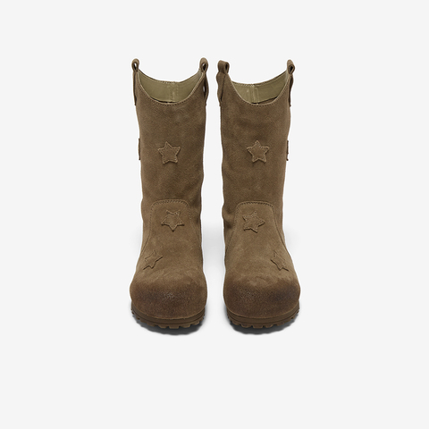 百思图2025冬季新款商场同款西部靴时尚户外简约女中靴W0731DZ5