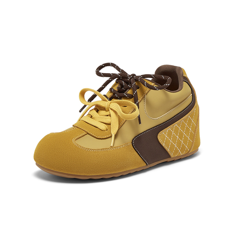 百思图2025秋季新款德训鞋时尚复古户外女休闲运动鞋A6650CM5