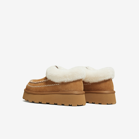 百思图2025冬季新款毛毛鞋时尚简约户外厚底加绒女休闲鞋L0928DD5