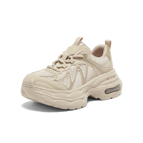 百思图2025秋季新款老爹鞋时尚潮流厚底增高女休闲运动鞋G5055CM5