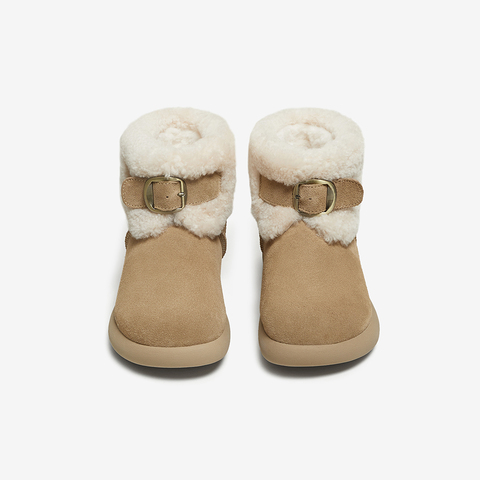 百思图2025冬季新款雪地靴时尚简约户外休闲女短靴L3728DD5