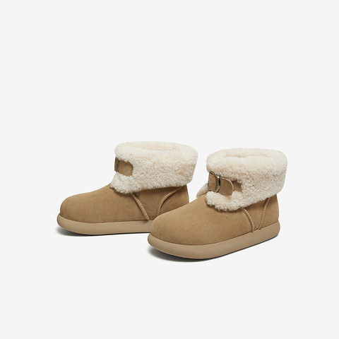 百思图2025冬季新款雪地靴时尚简约户外休闲女短靴L3728DD5