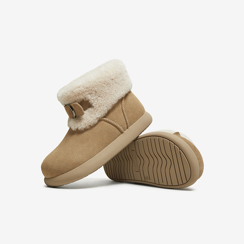 百思图2025冬季新款雪地靴时尚简约户外休闲女短靴L3728DD5