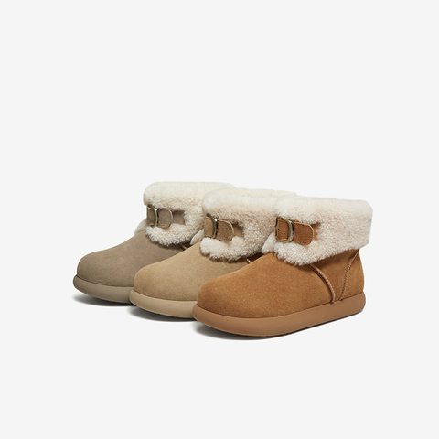 百思图2025冬季新款雪地靴时尚简约户外休闲女短靴L3728DD5