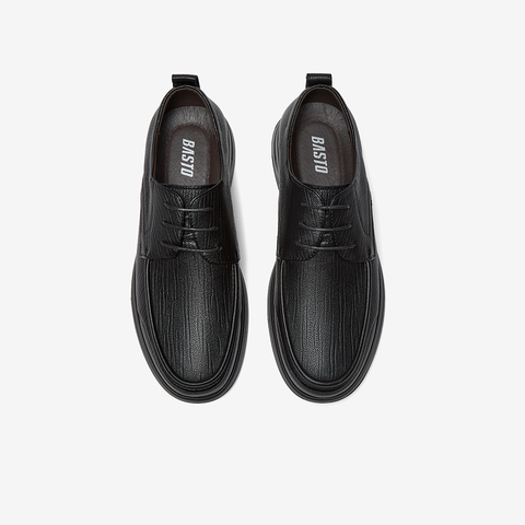 百思图2025秋季新款时尚简约商务通勤厚底男休闲皮鞋10011CM5