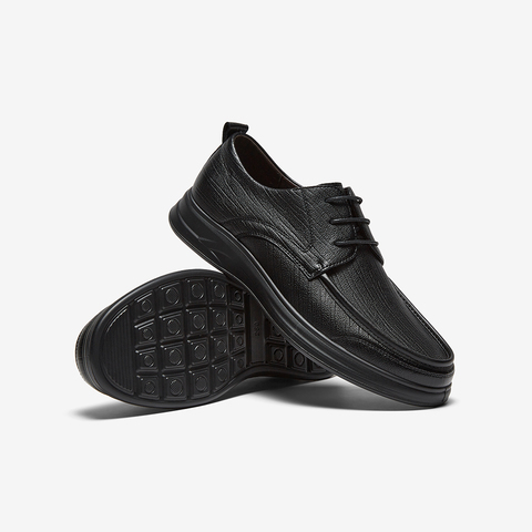 百思图2025秋季新款时尚简约商务通勤厚底男休闲皮鞋10011CM5