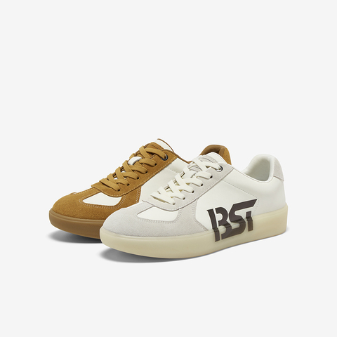 百思图2025秋季新款德训鞋时尚复古潮流运动男休闲鞋WOI01CM5