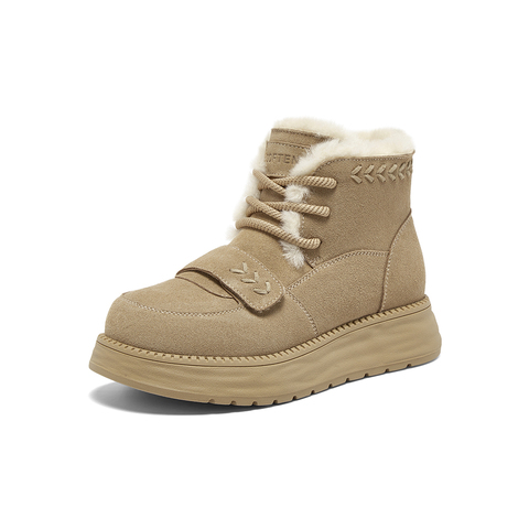 百思图2025冬季新款商场同款雪地靴时尚户外休闲女短靴BJ095DD5