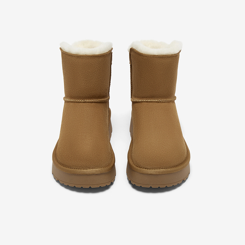 百思图2025冬季新款雪地靴时尚简约户外休闲女短靴DC725DD5