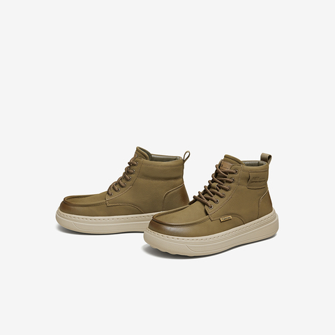 百思图2025冬季新款工装靴时尚简约户外运动厚底男短靴L8802DD5
