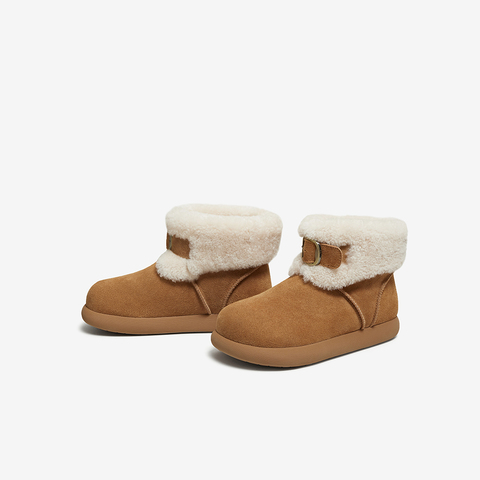 百思图2025冬季新款雪地靴时尚简约户外休闲女短靴L3728DD5