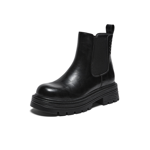 百思图2025冬季新款切尔西靴简约时尚通勤女短靴W0720DD5