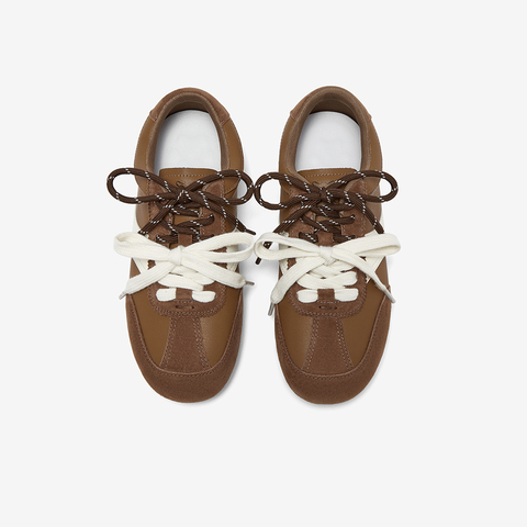 百思图2025秋季新款德训鞋时尚潮流街头女运动休闲鞋D3586CM5