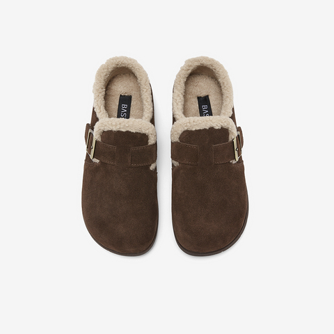 百思图2025冬季新款商场同款勃肯鞋时尚休闲加绒女单鞋D3565DM5