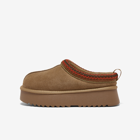 百思图2025冬季新款毛毛鞋时尚户外休闲加绒厚底女拖鞋DK807DM5