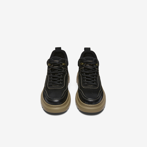 百思图2025冬季新款商场同款马丁靴户外运动加绒男短靴W9061DD5