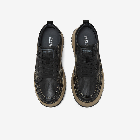 百思图2025秋季新款板鞋时尚潮流街头运动厚底男休闲鞋L3390CM5