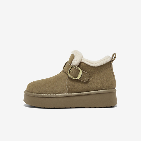 百思图2025冬季新款商场同款雪地靴时尚复古休闲女短靴N8082DD5